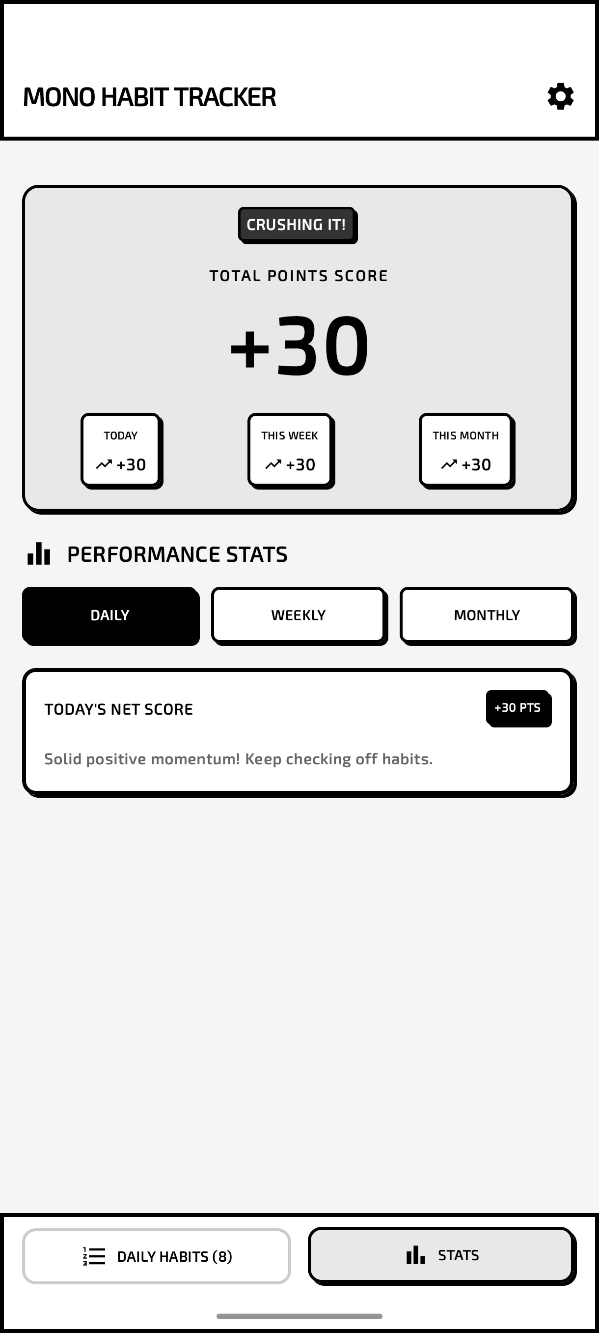 Mono Habit Tracker screenshot