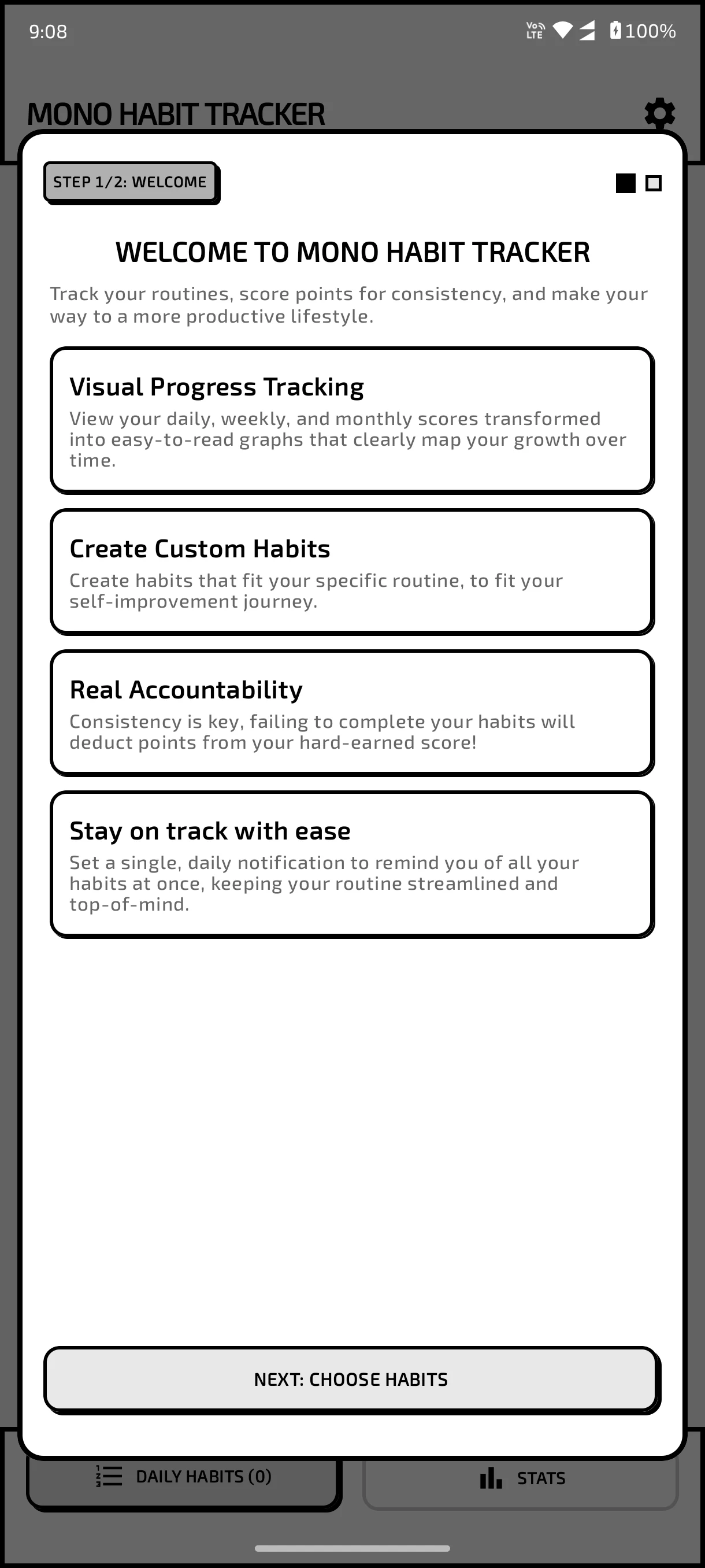 Mono Habit Tracker screenshot